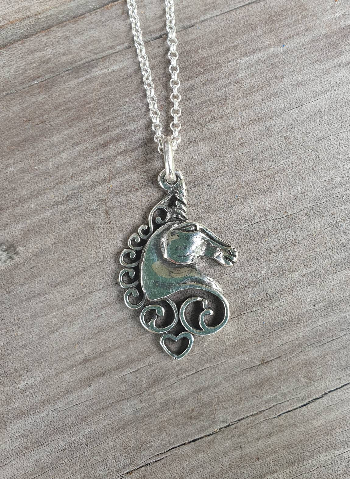 Unicorn pendant,sterling silver,carousel,mythical horse,fantasy,new age, boho,magic,woodland,fairy tale,
