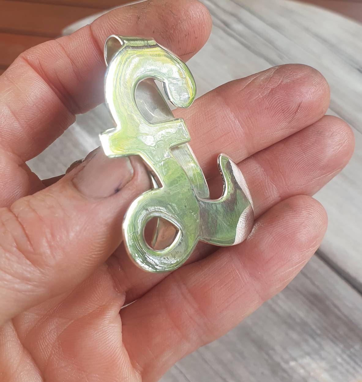 money clip,large pound symbol,solid sterling silver,handmade jewelry,UK pound symbol sign money clip,