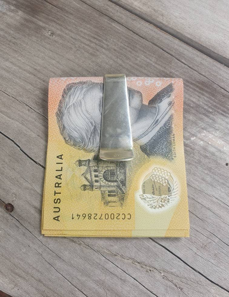 money clip,large pound symbol,solid sterling silver,handmade jewelry,UK pound symbol sign money clip,