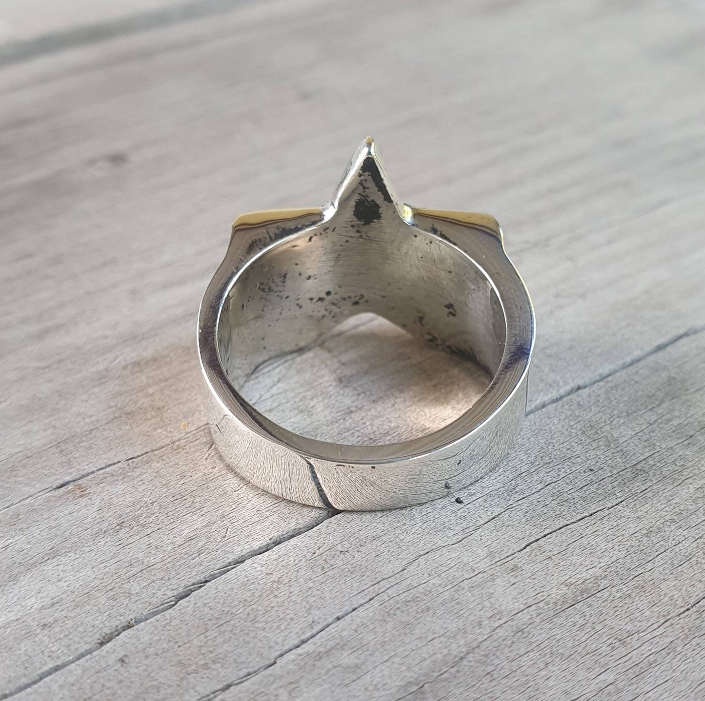 star ring,Sterling silver,med. caltex star,astrology,5 pointed star,goddess,boho,chunky,new age,