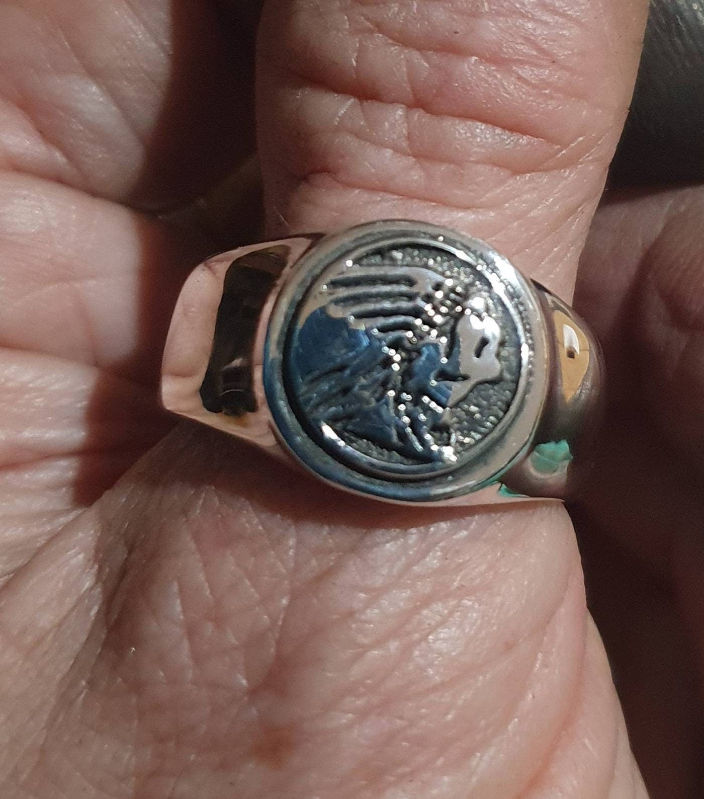 Indian ring,motorcycle,sterling silver, signet,biker wedding band,unisex,handmade,motorbike,