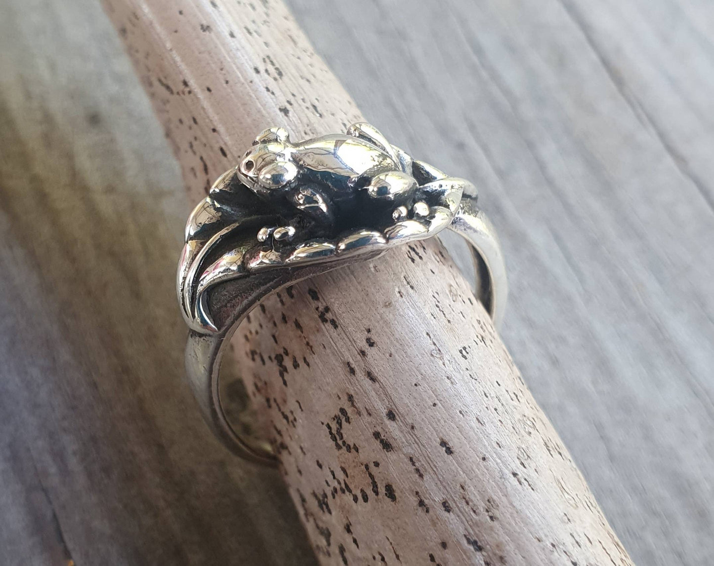 frog ring,sterling silver,handmade,toad, woodland,bufo