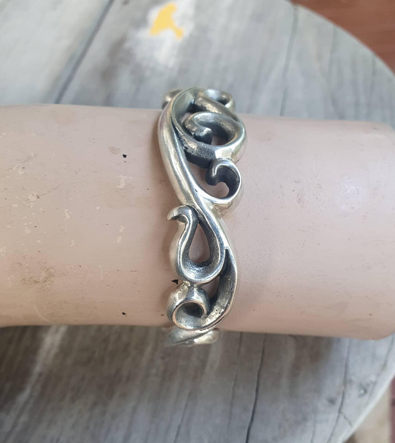 Silver cuff bracelet, solid sterling silver,chunky swirl bangle,tribal twist,unisex,boho,handmade,adjustable bangle,