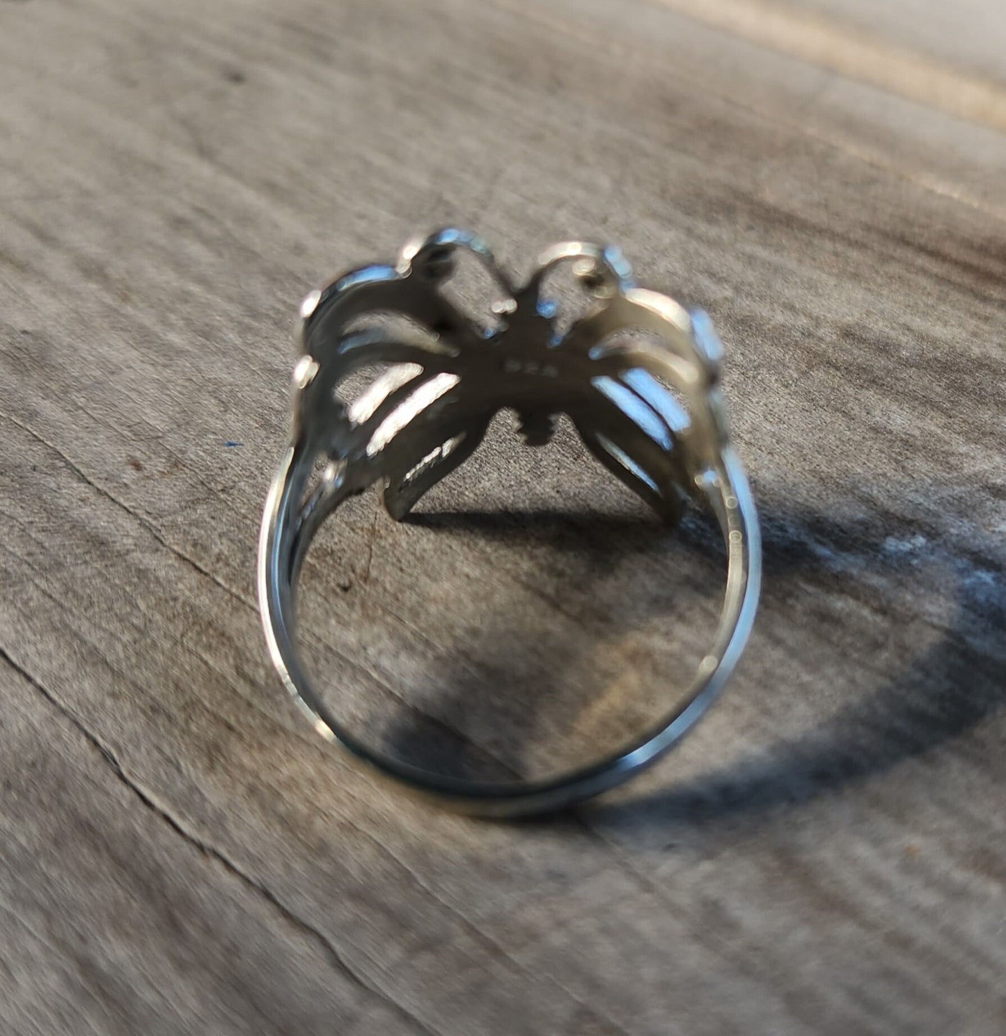 Butterfly ring,sterling silver,filegree, handmade,goddess,boho,art nouveau,retro,