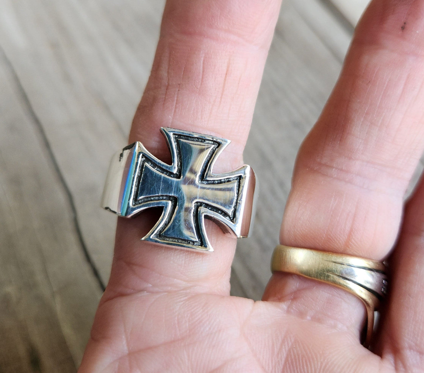 cross ring, solid sterling silver, knights templar, celtic,even sided cross,steampunk,gothic,