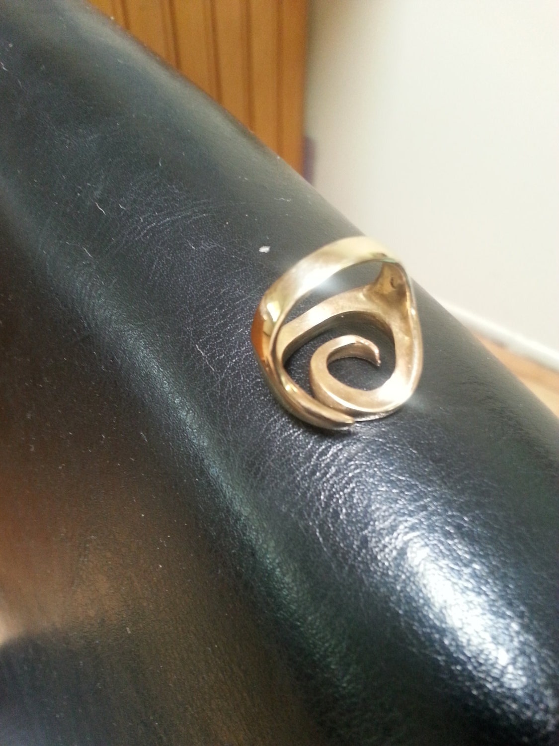 gold swirl ring,solid 9k / 9ct,circle of life,maori koru,hand made