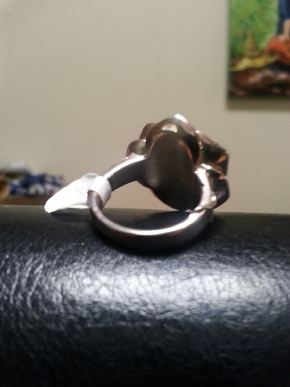 rose ring,sterling silver,steampunk,blue stone,gothic, art nouveau, victorian,antique,flower,boho,hand made,large ring,hipster,tattoo,gypsy