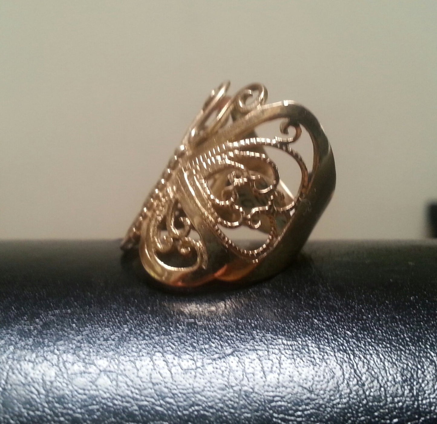 Large filegree butterfly ring,9ct gold,boho,shabby chic, vintage,goddess,art nouveau, victorian,women's fashion, gold butterfly,wedding ring