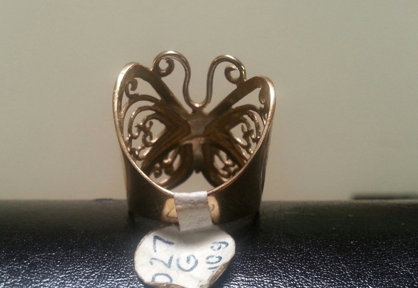 Large filegree butterfly ring,9ct gold,boho,shabby chic, vintage,goddess,art nouveau, victorian,women's fashion, gold butterfly,wedding ring