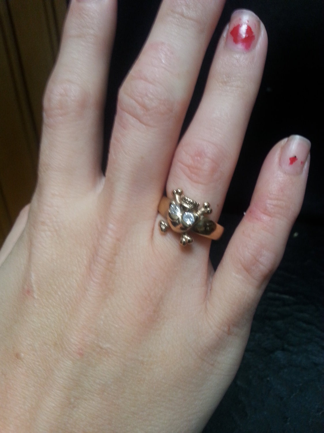 Small Skull ring,skull & cross bone ring,cz eyes,alternative steampunk gothic punk pirate