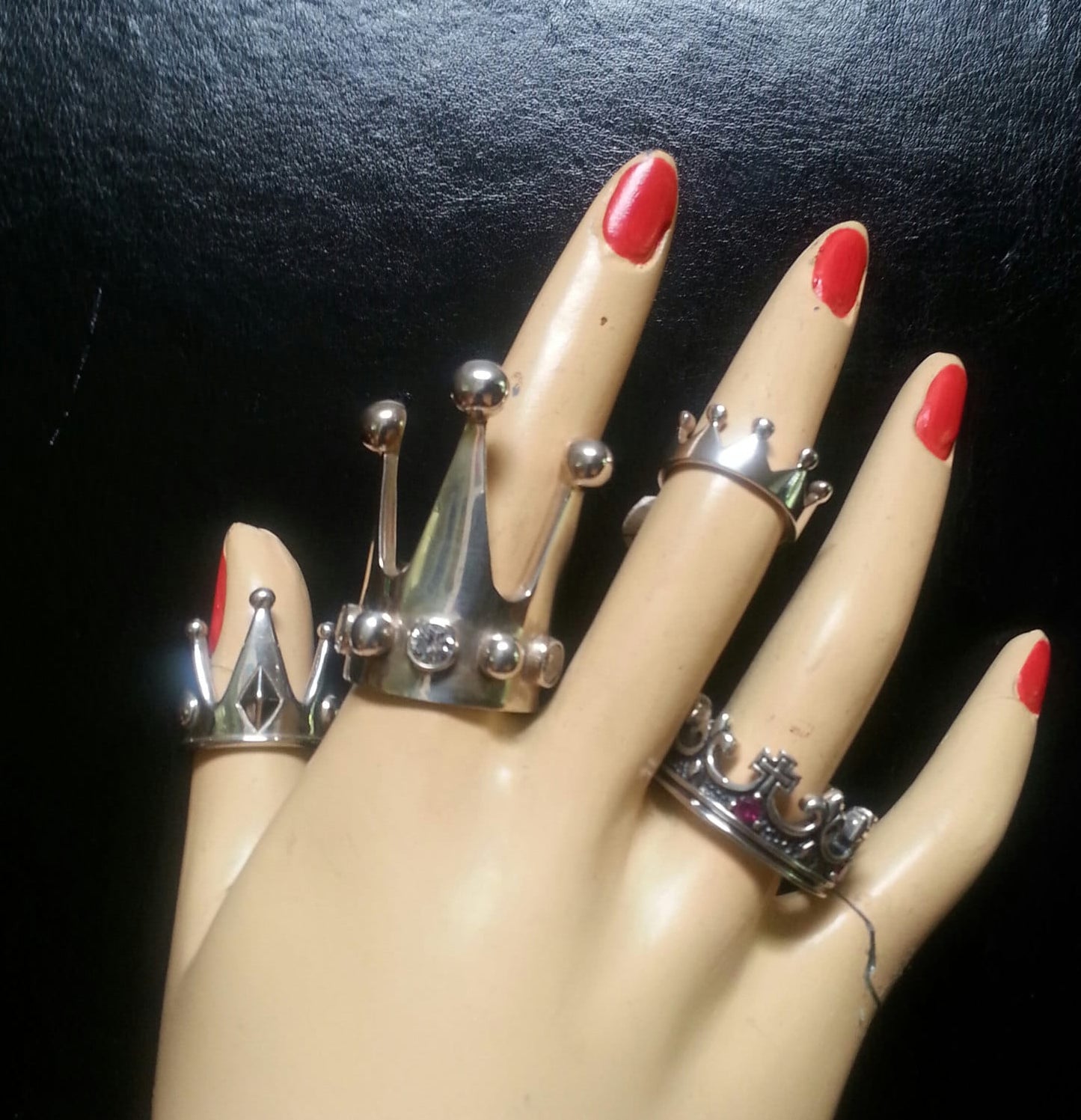 RESERVED Crown sterling turquoise silver ring rockabiily alternative hipster wedding steampunk gothic