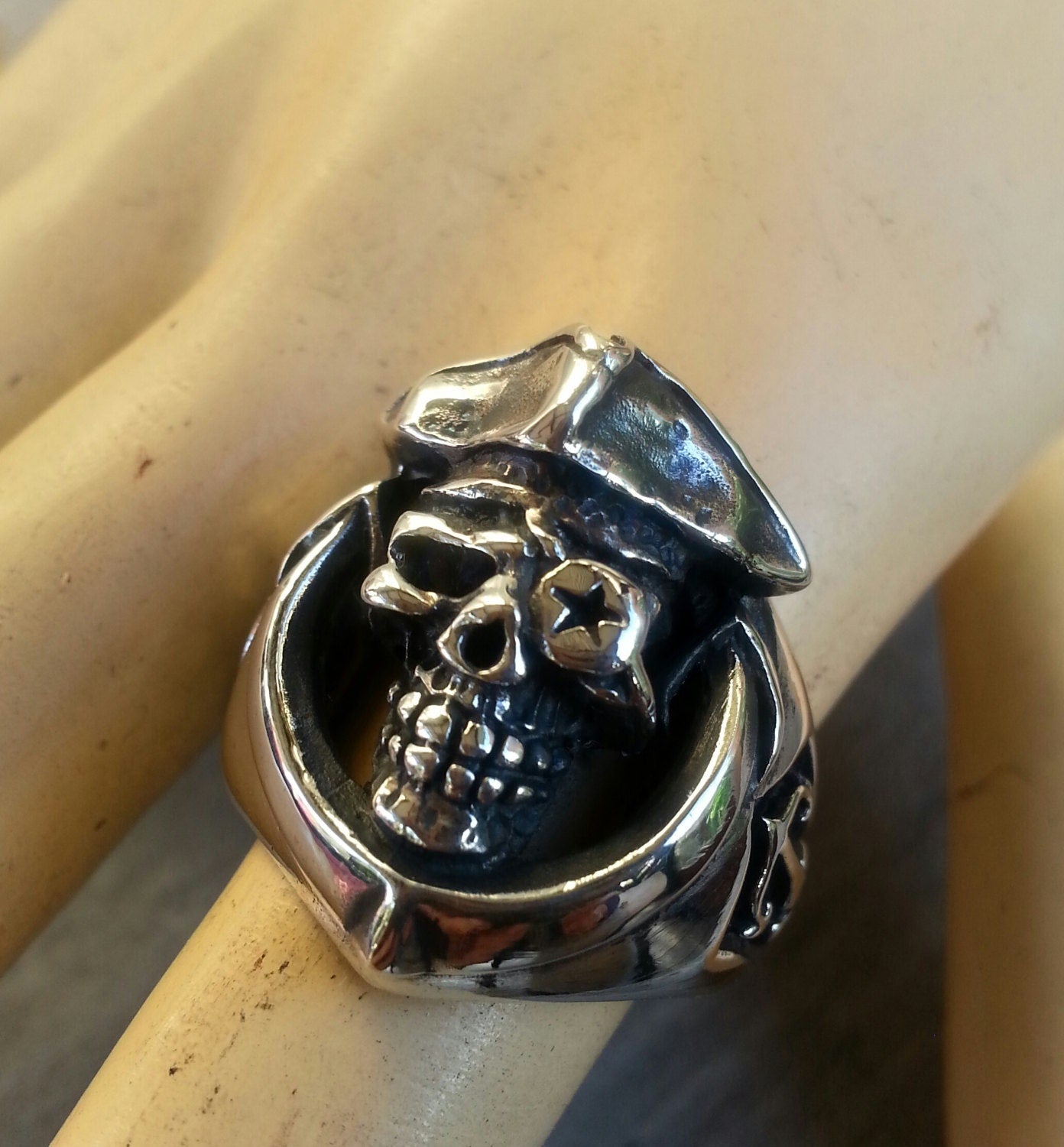 Pirate Skull ring,sterling silver,anchor, jack sparrow,skull, steampunk, gothic, punk, mens fashion,