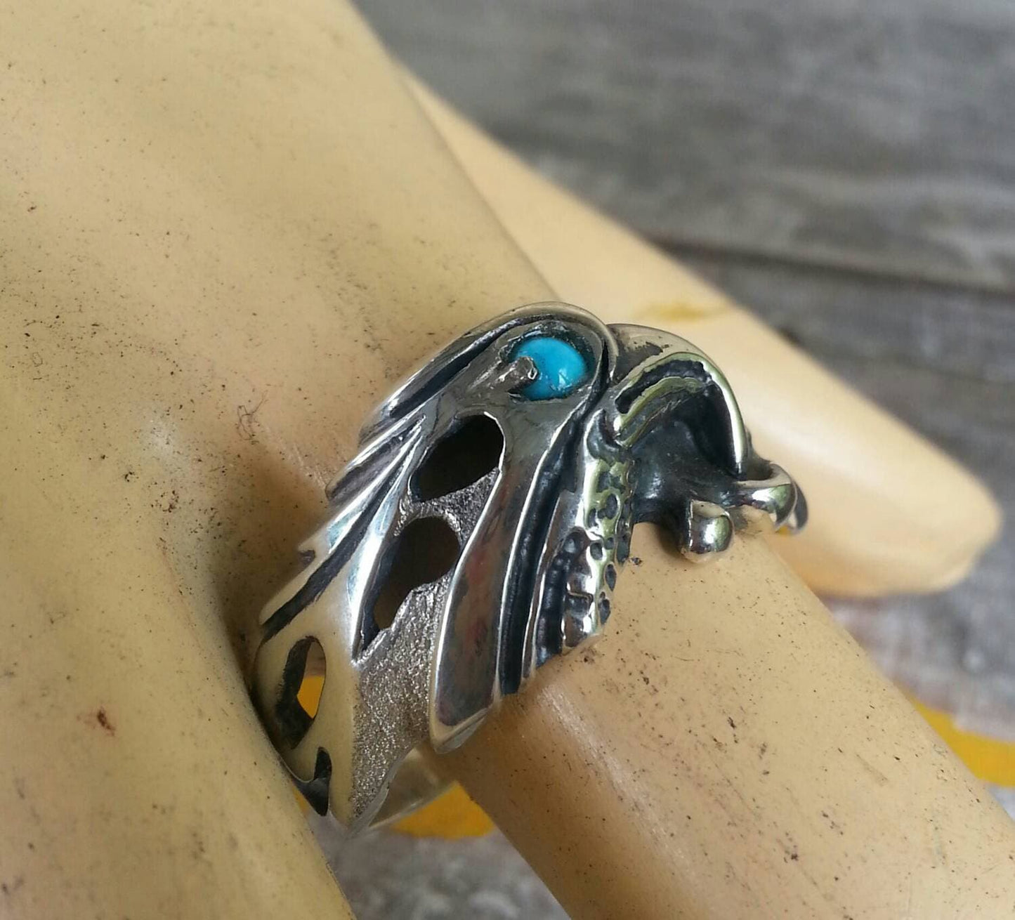 Eagle ring,sterling silver,garnet ring,bird head,red stone m,tribal,indian,cowboy,country and western,Phoenix,hawk,mans ring