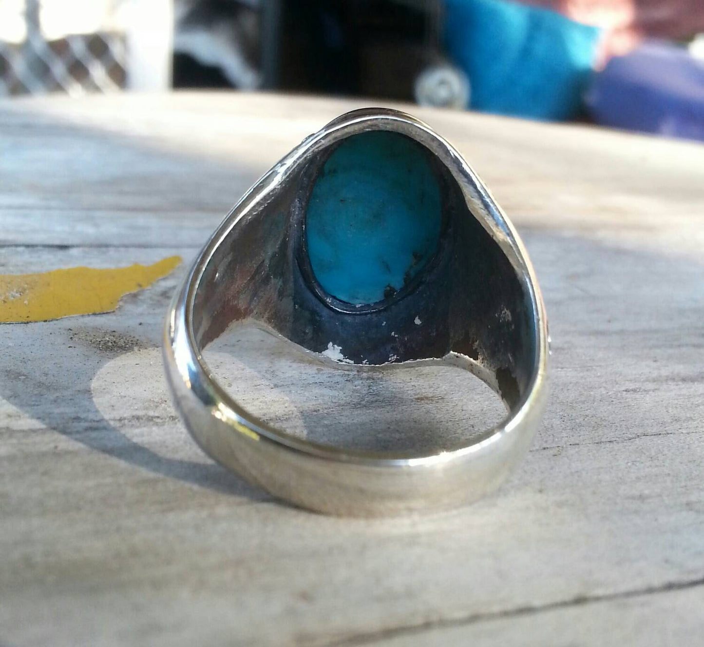 Turquoise ring,large mans ring sterling silver,chunky,wedding dress ring, antique, scroll,maori koru,pattern