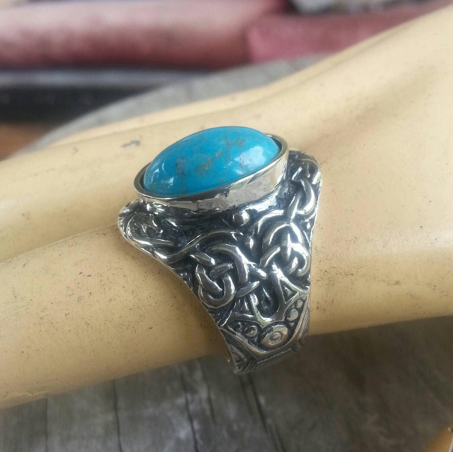 Lapis lazuli ring,celtic,medievil, tribal,sterling silver,dress ring, wedding,boho,scroll, gemstone ring,mans stone ring,large stone ring