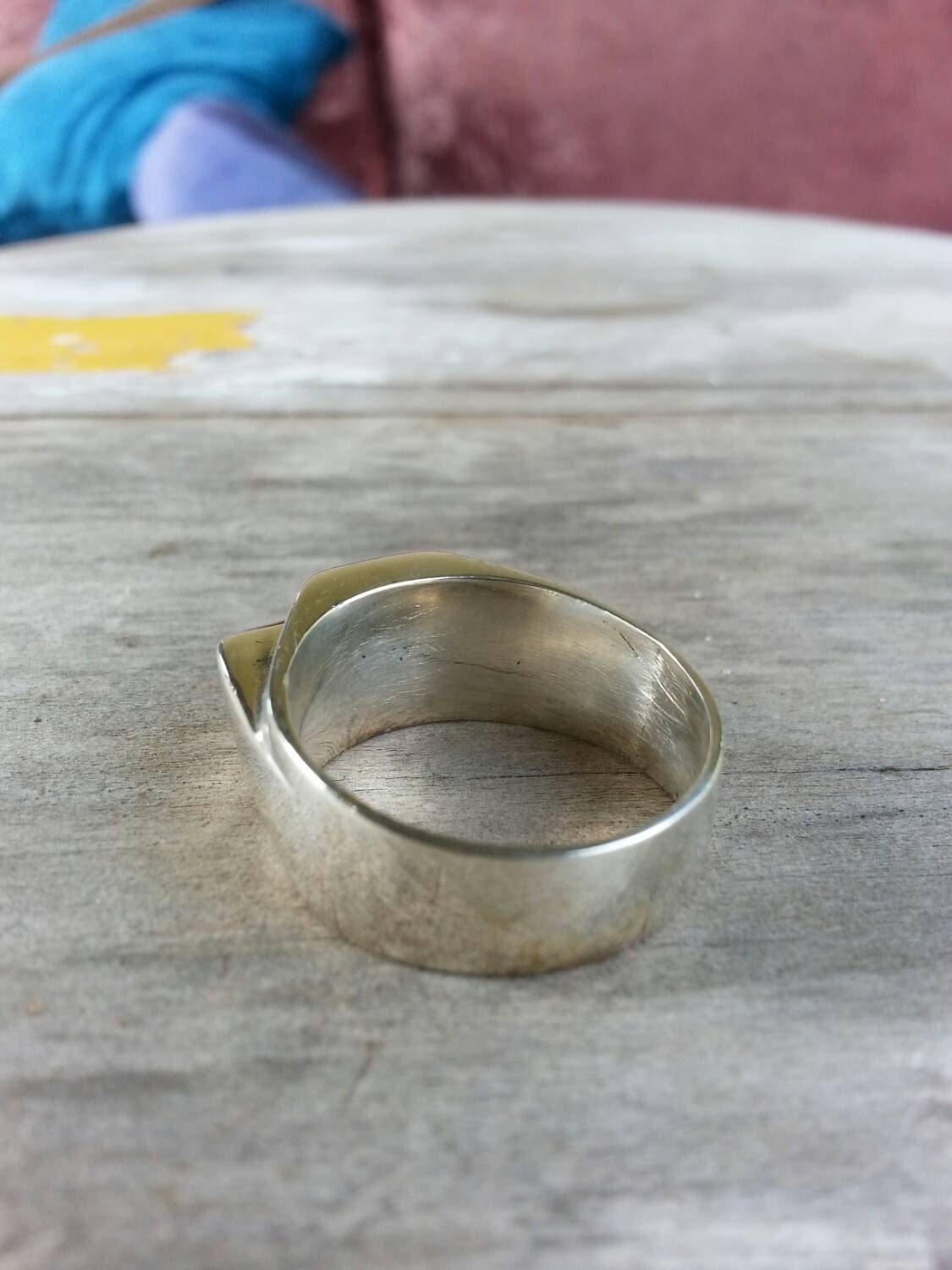 Chevrolet vintage ring,car symbol,chev, sterling silver,handmade,racing car,hotrod