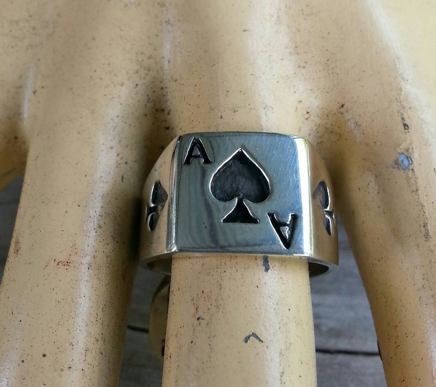 Ace of spades ring,gambling, cards,Vegas wedding, sterling silver ring,black Jack,signet ring,hand made