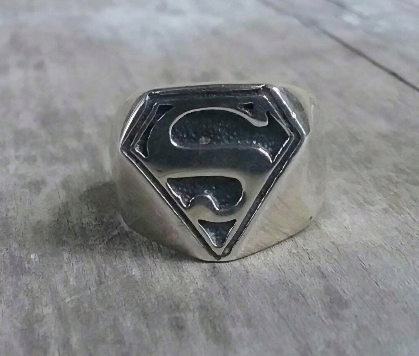 Superman ring,solid sterling silver, comic ,s ring
