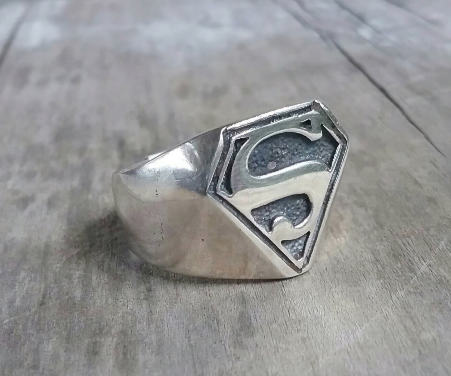 Superman ring,solid sterling silver, comic ,s ring