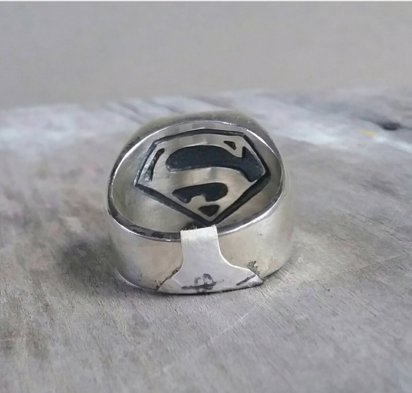 Superman ring,solid sterling silver, comic ,s ring