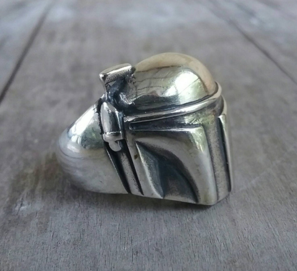 Boba fett ring, sterling silver, vintage starwars ,movie