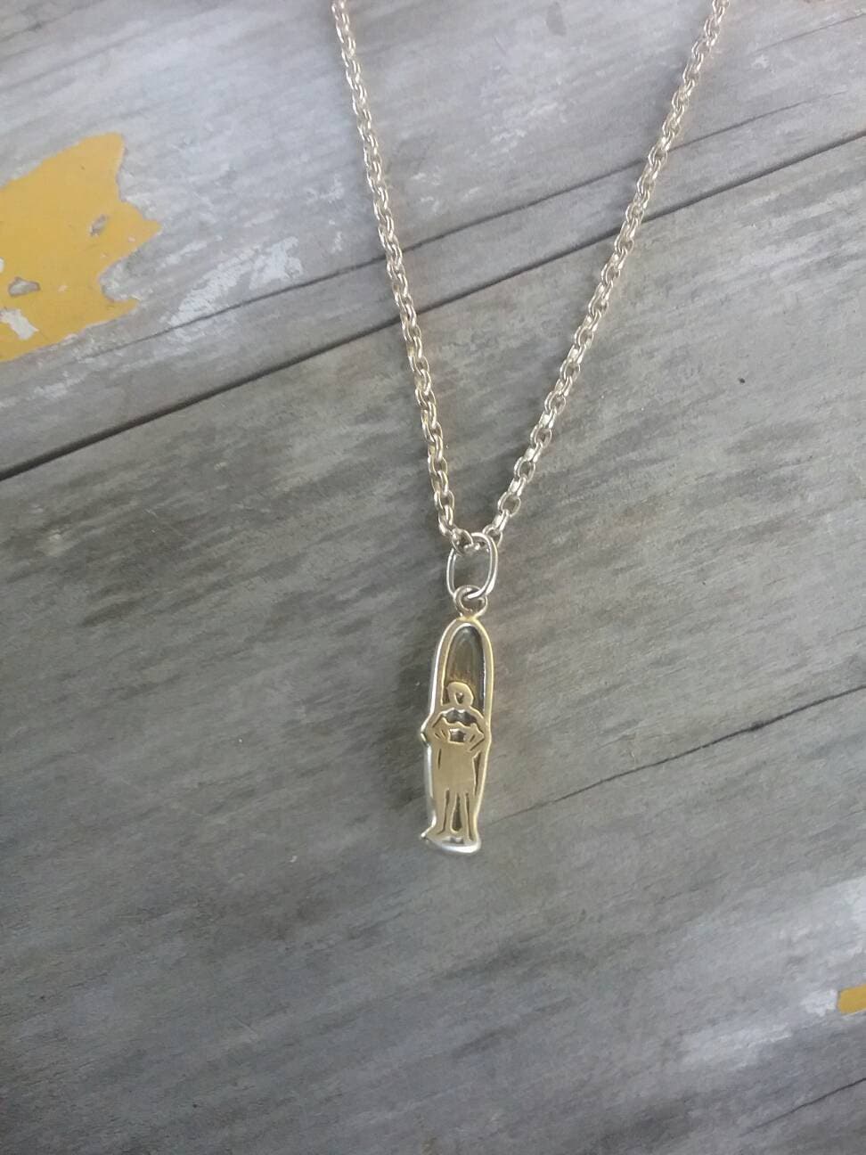 surf board,Long board,surf pendant, wave,surfer, sterling silver,surf charm,beach jewelry,handmade,