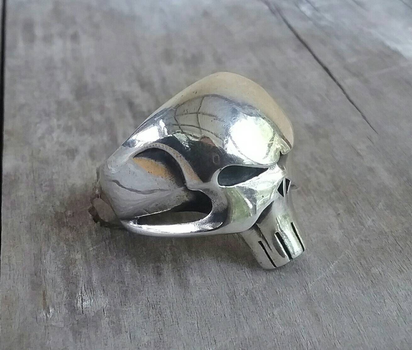 Punisher skull ring,925 solid sterling silver,chunky super hero large silver ring the punisher comic movie unisex biker steampunk