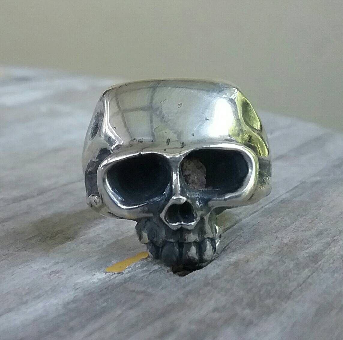 skull ring alchemy sterling silver ring steampunk pirate gothic punk pirate