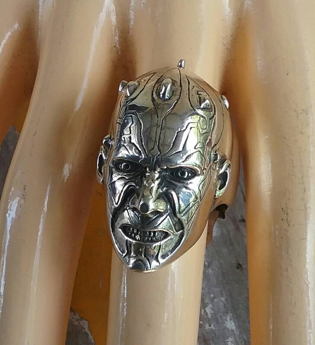 demon devil ring,movie villian,925 sterling silver,vintage,hipster,mens fashion,movie,darth maul