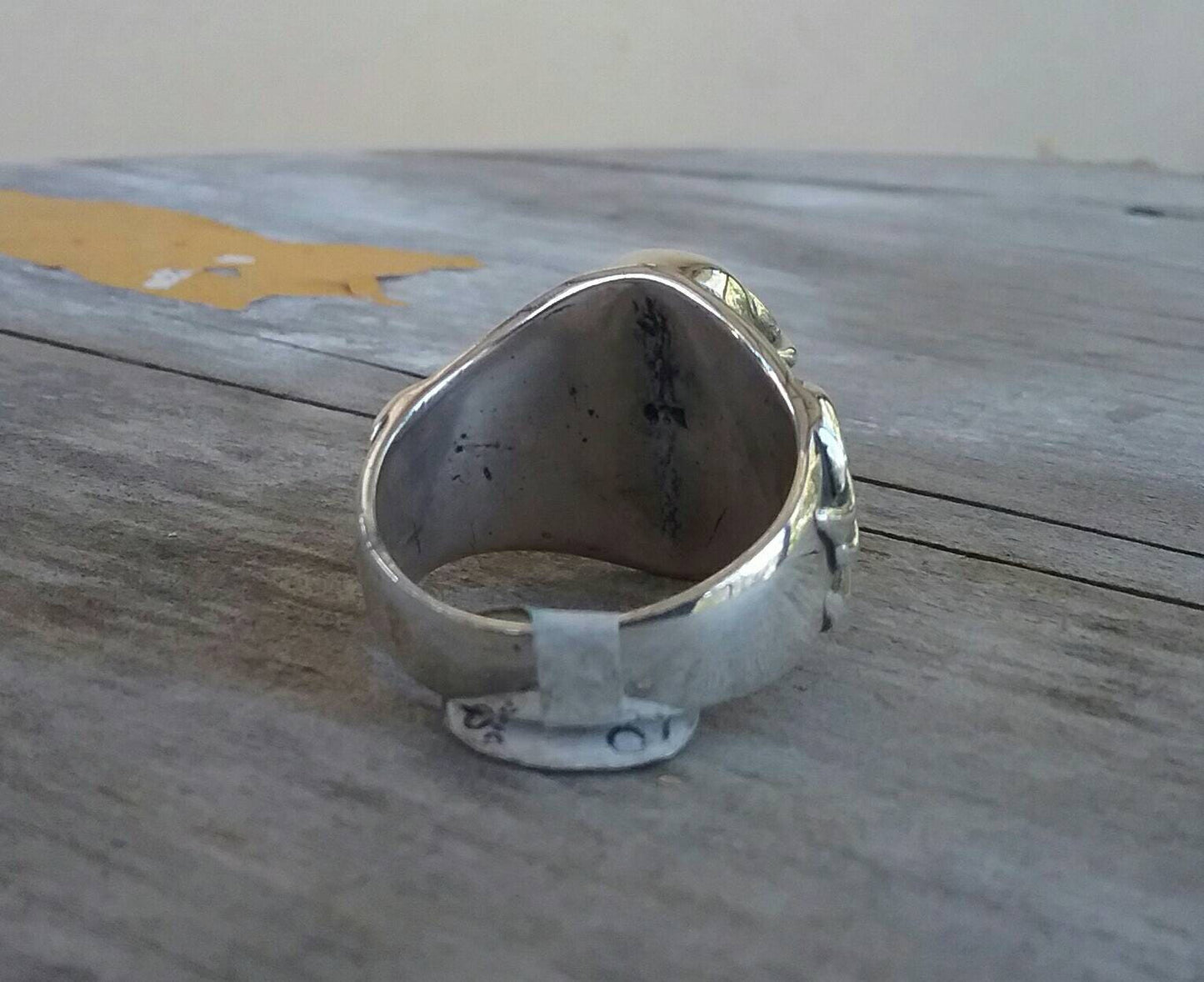 Skull flame ring.925 flame signet solid sterling silver,chunky,kustom kulture muscle car,gothic, punk,heavy,hipster