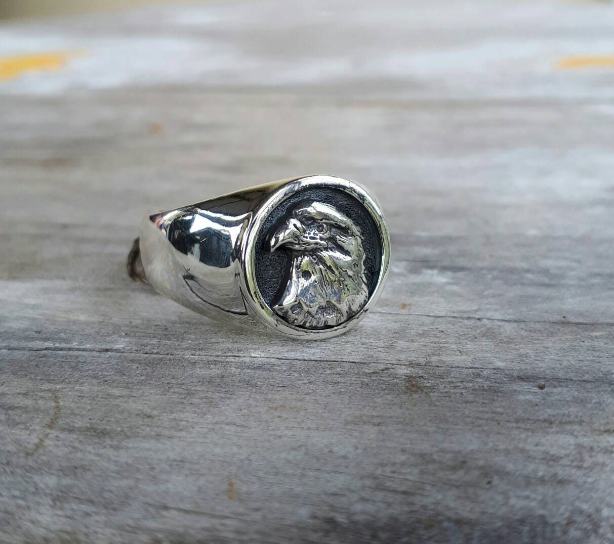 Eagle ring,two tone,signet ring,9k gold,sterling silver,hawk,Phoenix,handmade,mixed metal,cowboy,country and western,mens fashion,boho,
