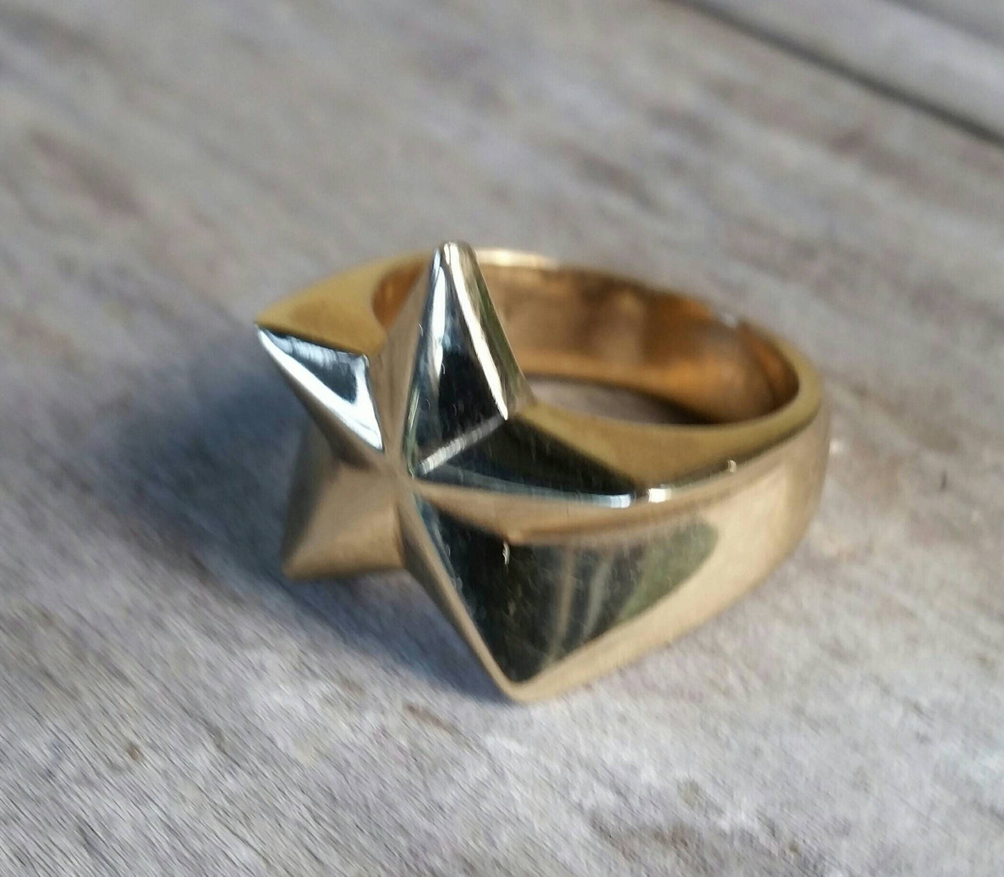 9k Gold star ring,solid 9k/9ct gold,caltex star,solid,handmade,unisex,boho,new age,gypsy,astrology,goddess,hipster,rockabilly,