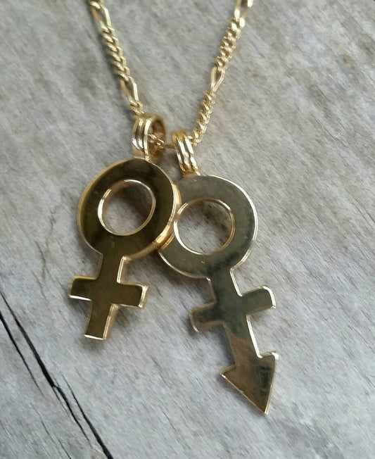 Female gender symbol, pendant,9ct gold,both gender symbol, venus, sex symbol,women's fashion,gold pendant,