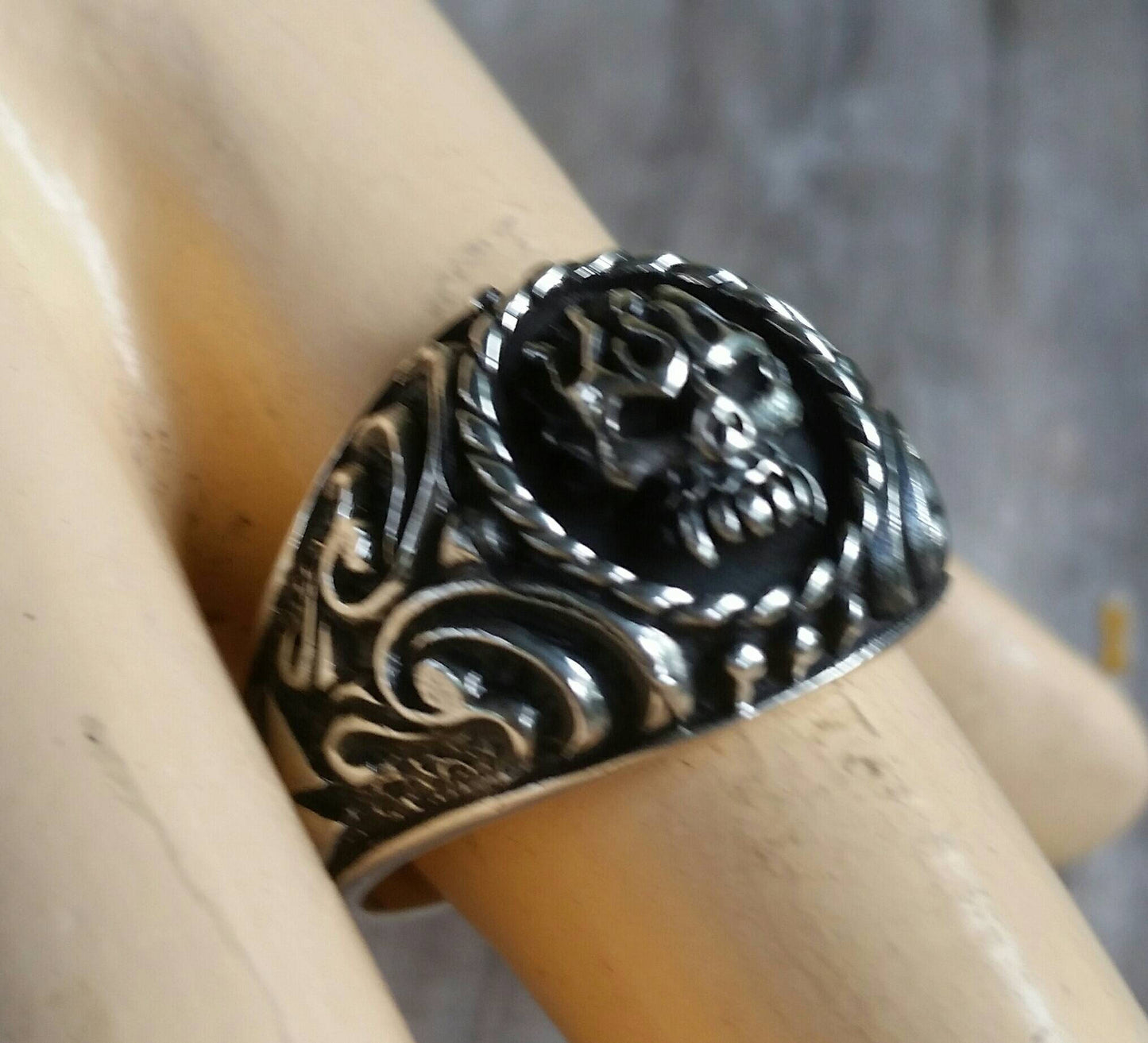 skull flame ring,sterling silver,signet ring,steampunk, gothic, punk,cowboy,handmade,hipster,rockabilly,women's skull,men's fashion,