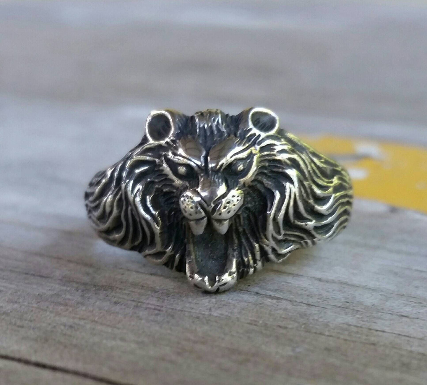 solid 9k lion ring, 9ct gold,diamonds,small lion head,animal,leo ring,