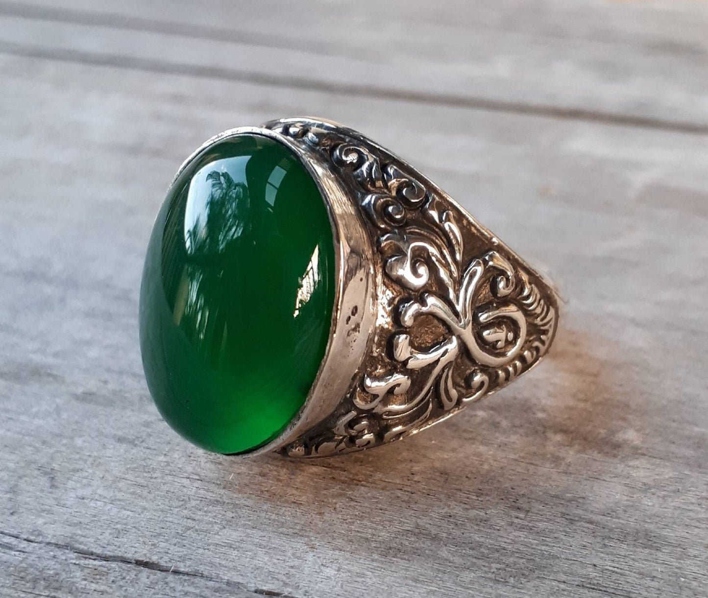Aventurine ring,sterling silver, green onyx,hand made, mens gemstone ring, wedding,vintage, dress ring, antique,tribal,steampunk,boho,