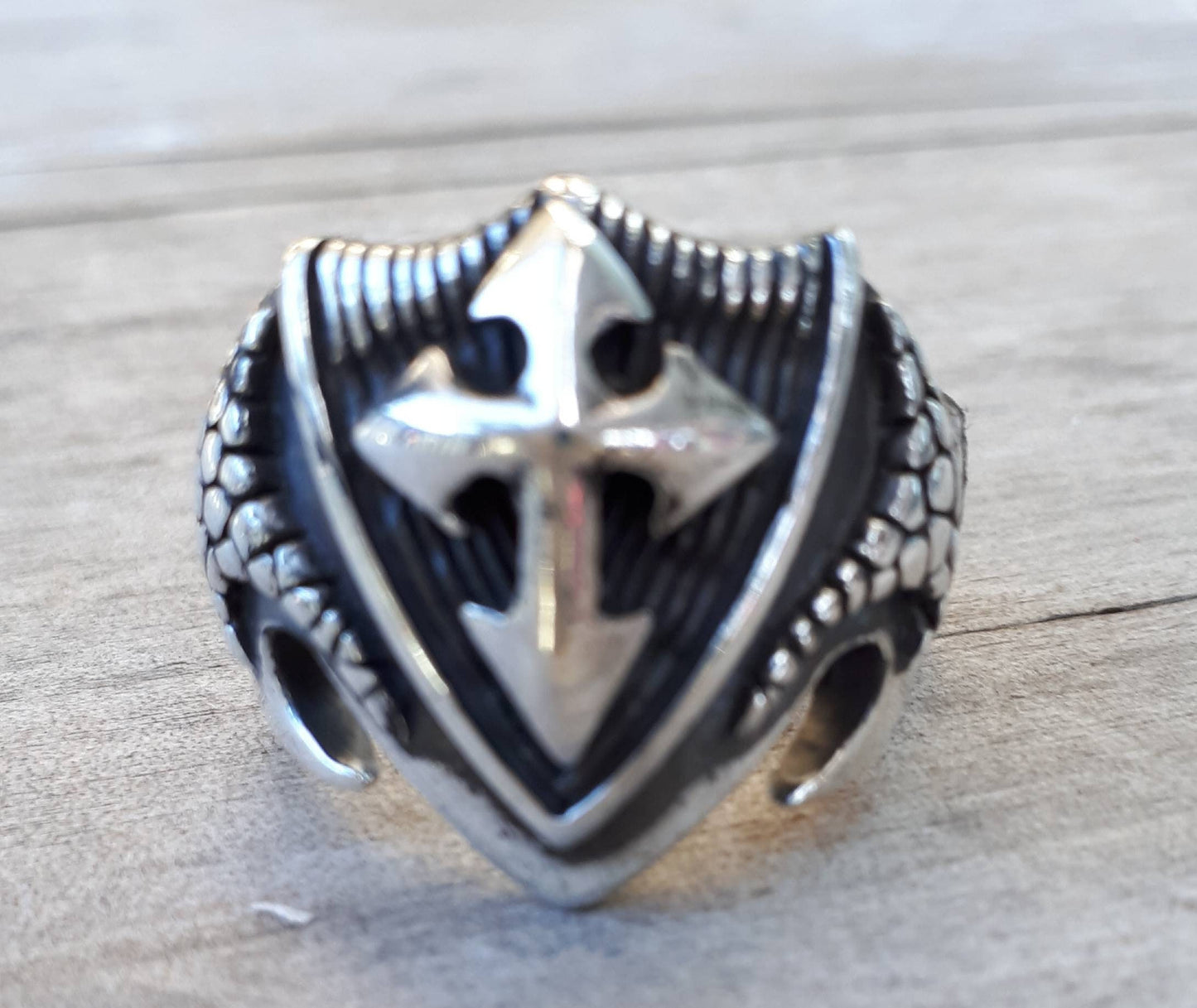 cross ring,solid 925 sterling silver,knights templar,christian,medieval,shield,religious,steampunk,goth,grunge,vintage,dragon,snake skin,