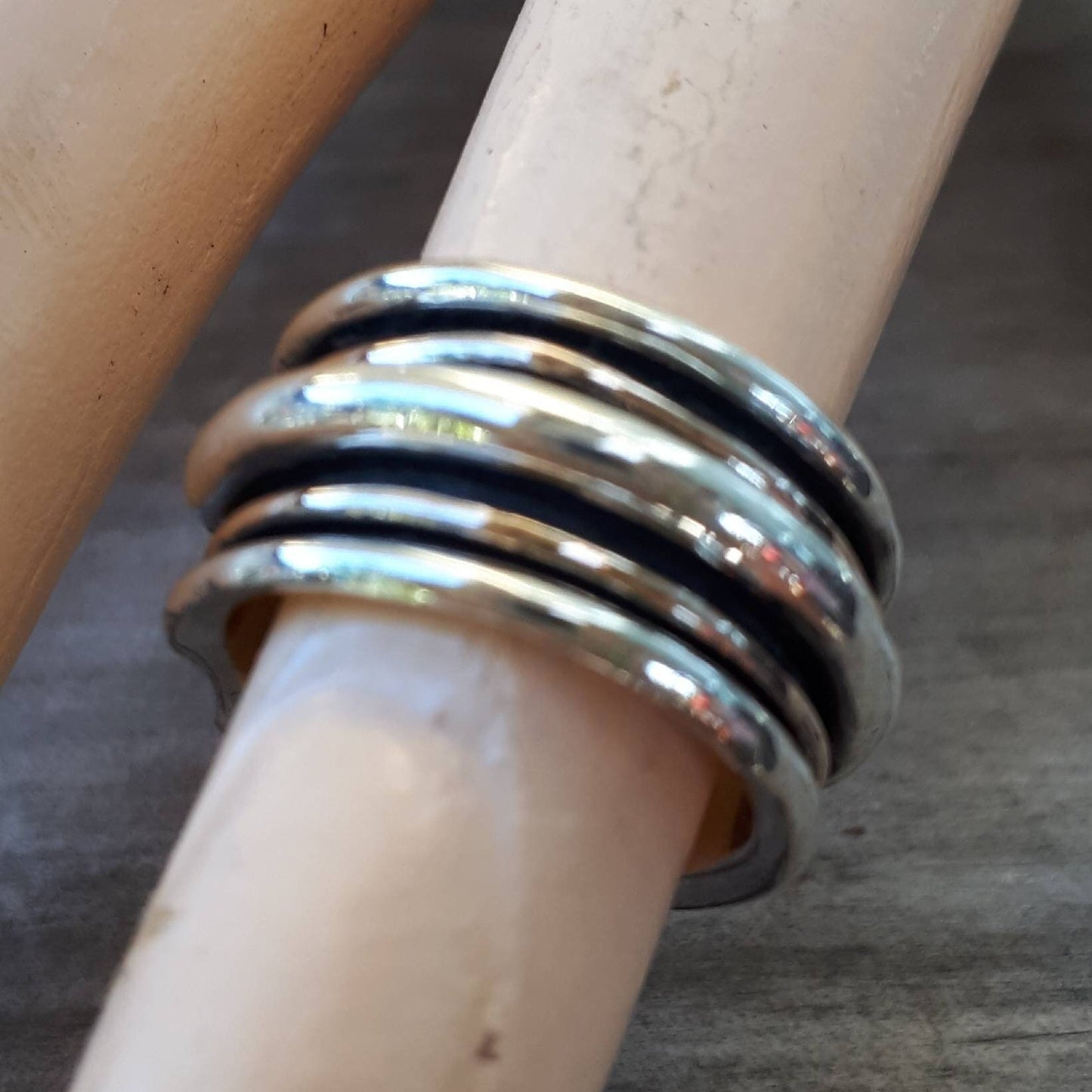 Chunky Two tone ring,wide,9ct gold and 925 sterling silver,unisex mixed metal band,wedding ring,