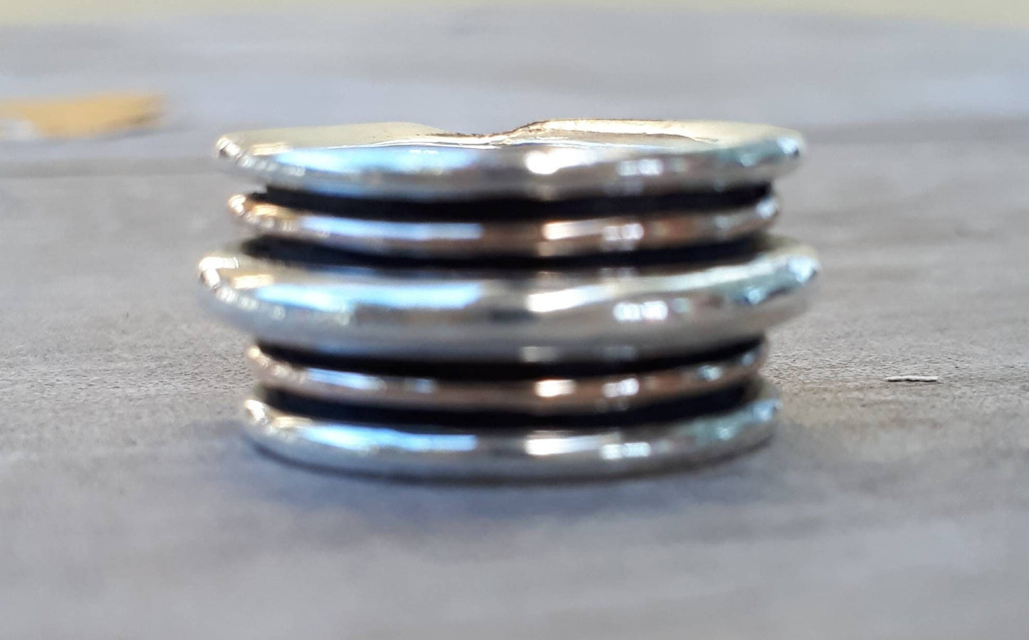 Chunky Two tone ring,wide,9ct gold and 925 sterling silver,unisex mixed metal band,wedding ring,