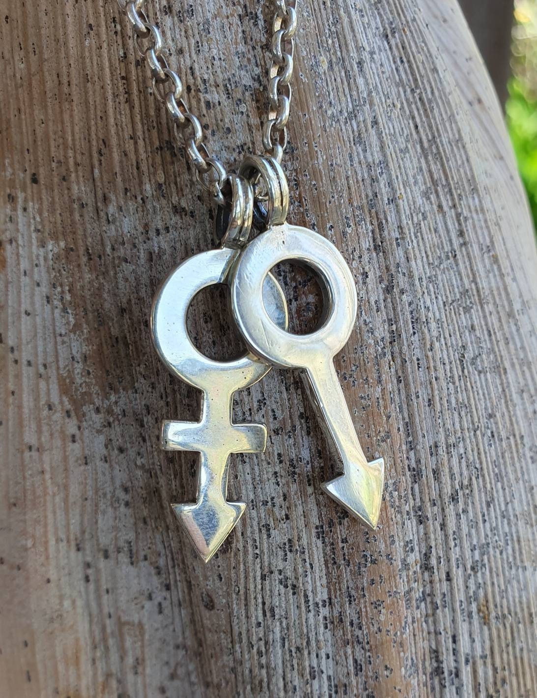 Male female gender symbol,925 sterling silver,female or male pendant, mars ,venus.male symbol,sex symbol,mans fashion,unisex gender pendant,