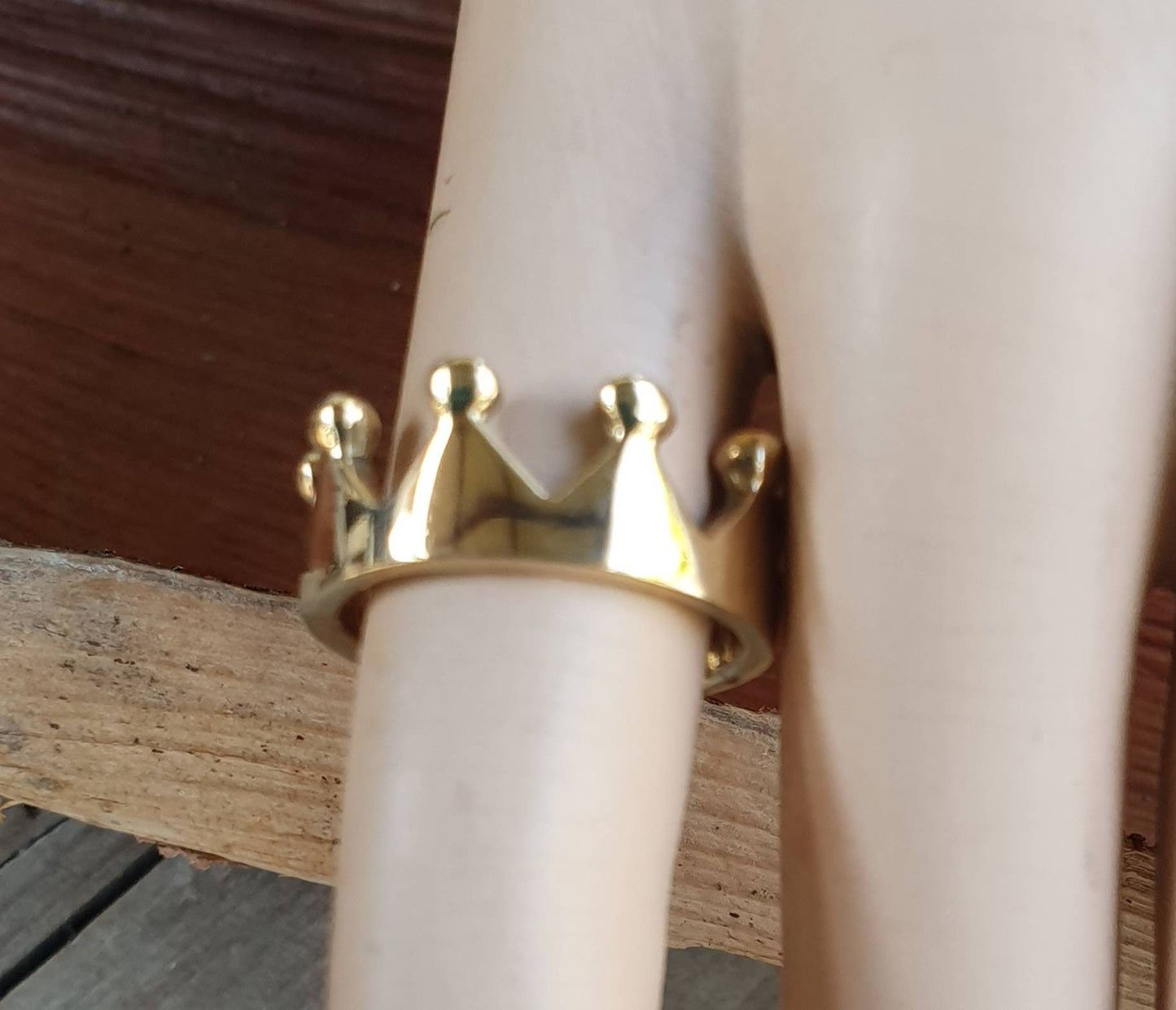 9k Gold crown ring,solid 9ct gold,small,chunky ring,pinkie ring,rockabilly,boho style,