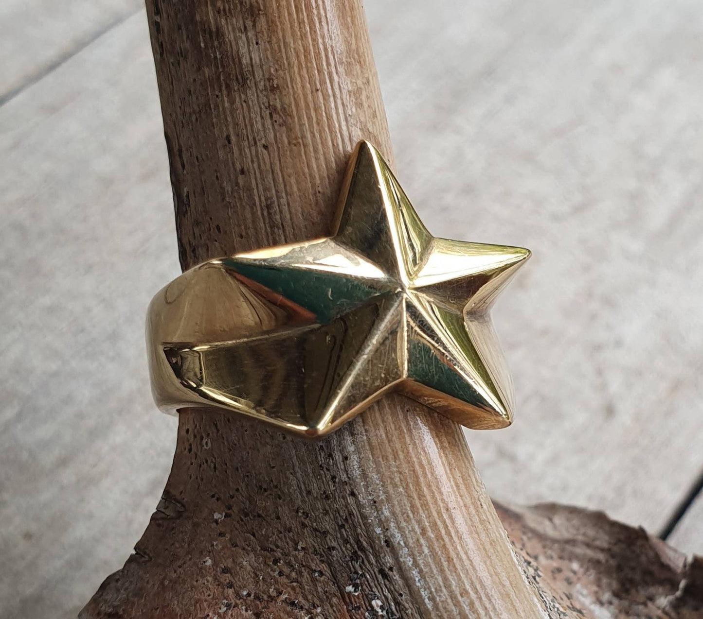9k Gold star ring,solid 9k/9ct gold,caltex star,solid,handmade,unisex,boho,new age,gypsy,astrology,goddess,hipster,rockabilly,