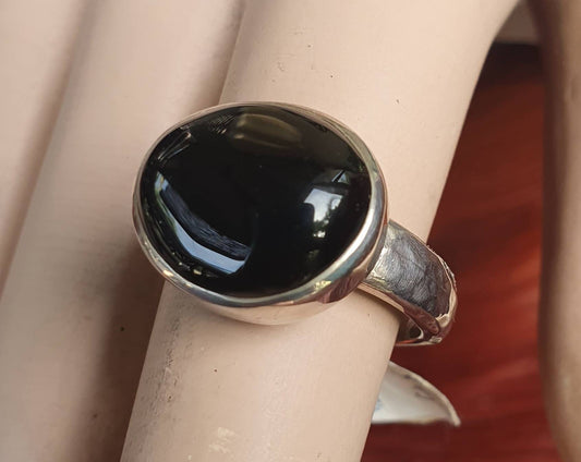 Onyx ring,sterling silver,handmade,boho,gypsy,bespoke onyx band