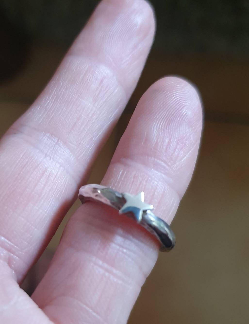 Star ring,92 sterling silver,stacker band,3mm plain halo band or hammered rustic,handmade,boho,goddess,round wedding ,thick silver ring,