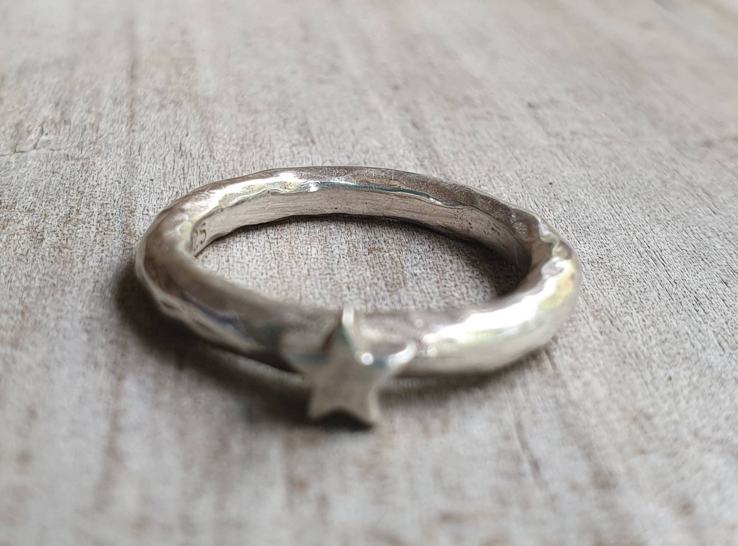 Star ring,92 sterling silver,stacker band,3mm plain halo band or hammered rustic,handmade,boho,goddess,round wedding ,thick silver ring,