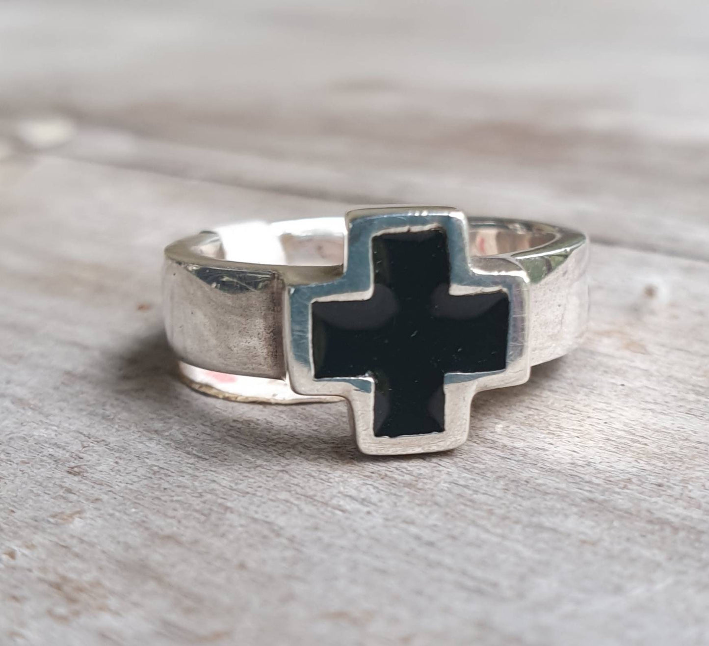 cross ring,sterling silver,even cross,black,red or blue enamel, Christian,Celtic cross,medieval,religious,pagan,hand made,knights templar