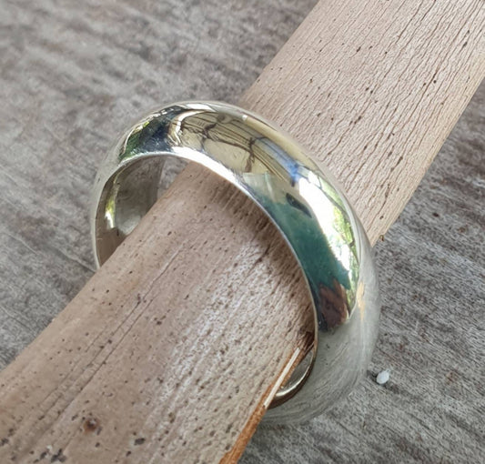 Silver band 5.4m,solid,plain sterling silver ring,half round band,wedding,dress ring,boho,unisex,handmade,d shape ring,chunky ring,