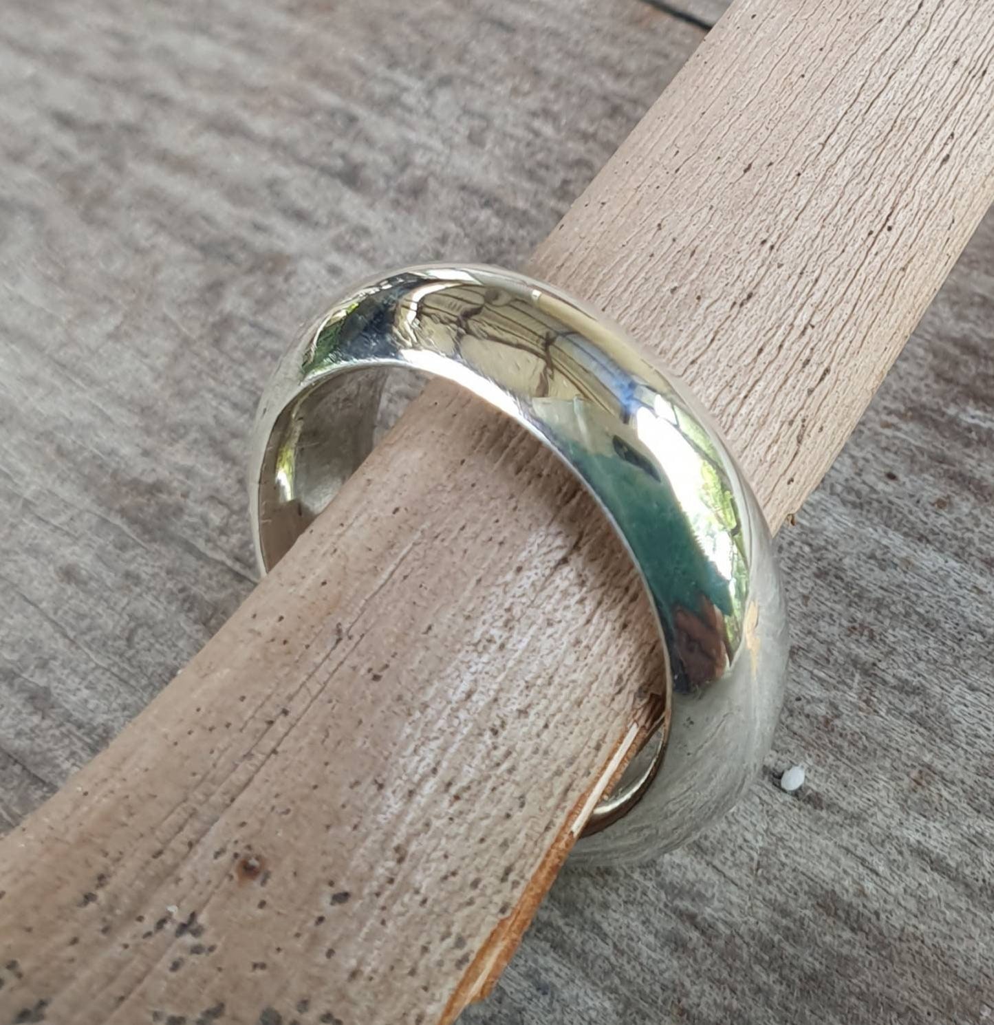 Silver band 5.4m,solid,plain sterling silver ring,half round band,wedding,dress ring,boho,unisex,handmade,d shape ring,chunky ring,