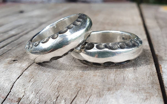 Thick 8mm silver band,925 sterling silver,19gms rustic handmade hammered ring,industrial,steampunk wedding,dress ring