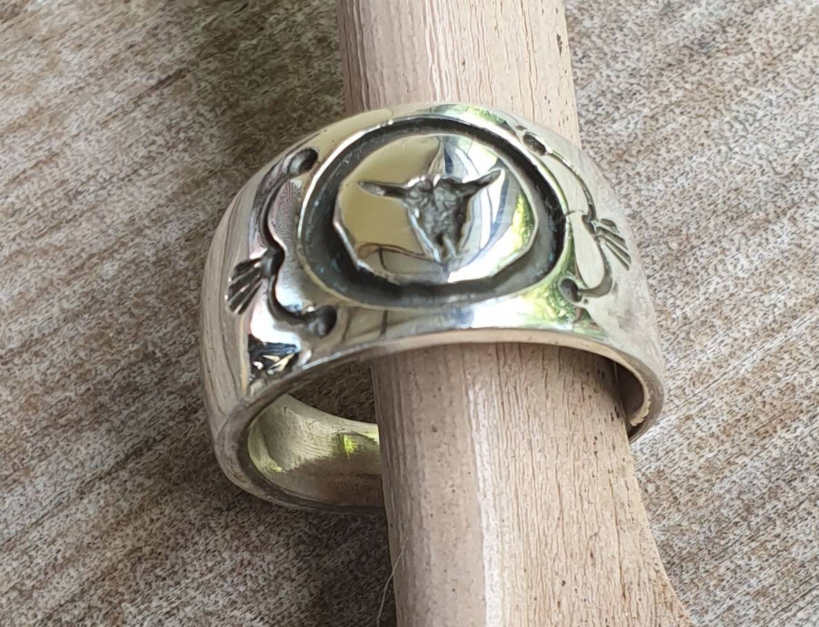 Cows skull,Buffalo,925 Sterling silver,bull skull,tribal, indian, cowboy, country, western,hipster style,rockabilly,mens fashion,handmade